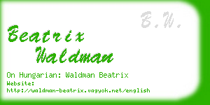 beatrix waldman business card